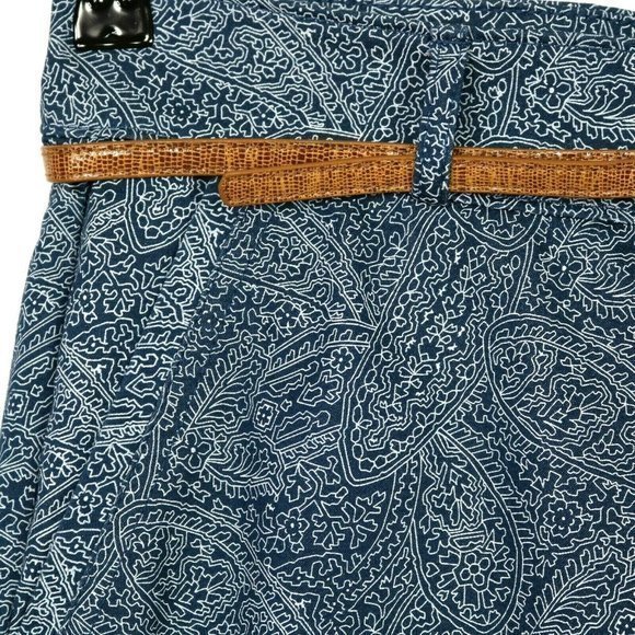 Dockers Hello Smooth Capri Pants‎ Blue White Paisley Slimming Stretch 6 - Picture 10 of 12